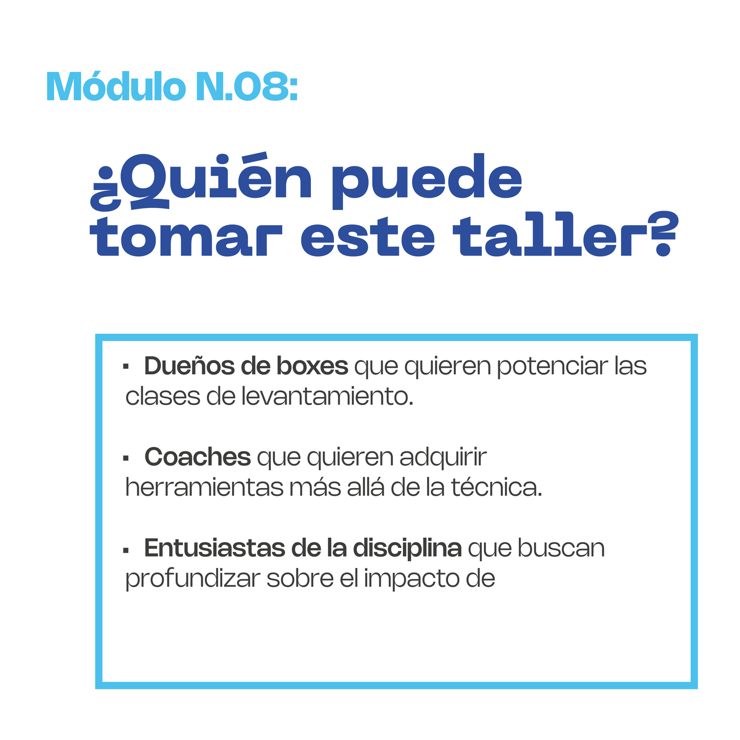MÓDULO 8: Influencia del levantamiento de pesas en la salud de la población